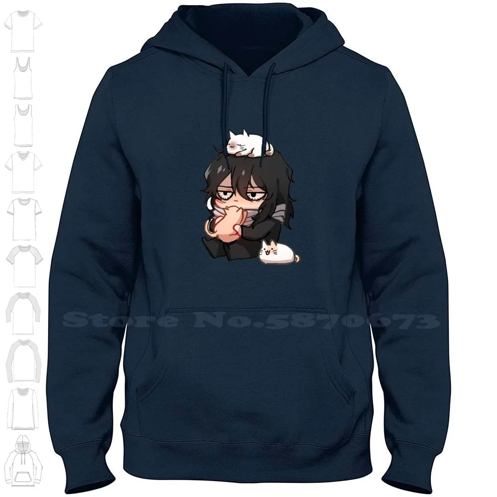 Aizawa Chibi 100% Cotton Hoodie T-Shirt Boku No Hero Academia Bnha Mha Anime All Might Deku Bakugo Katsuki Aizawa Shouta