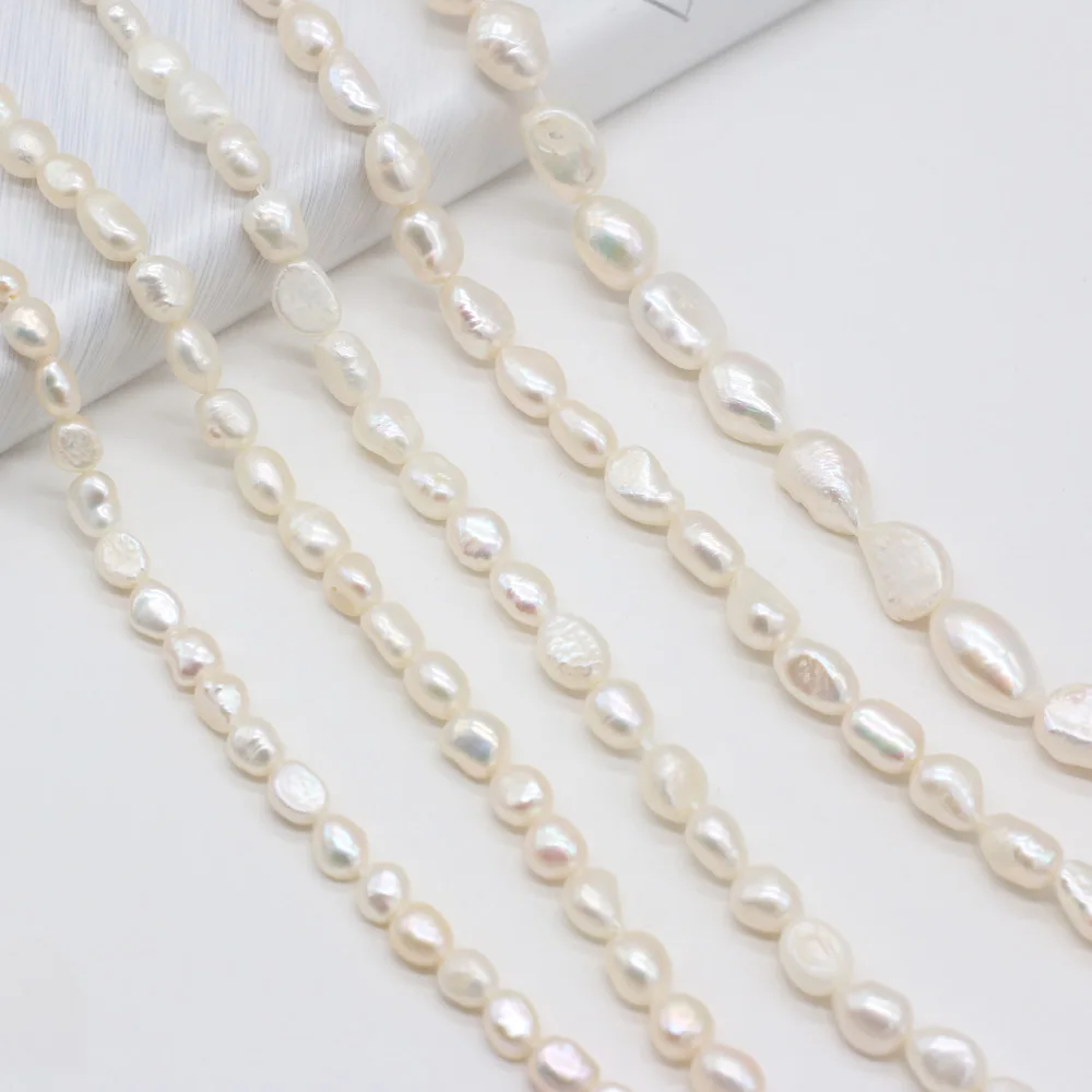 Natural Freshwater Pearl Beads Irregular Shape Grey Black White Fine Pearls For Jewelry Making DIY Bracelet Necklace Earrings