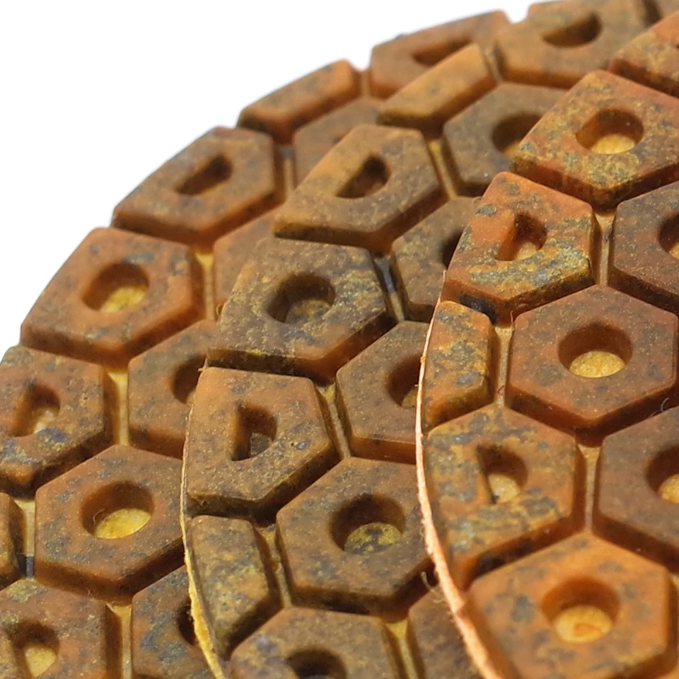 RIJILEI 4 Zoll Super-Steinpolierpads 6-Stufen-Hybrid Extra Hartes Material Nasspolierpad für Granit Marmor Schleifscheiben – Detail 11