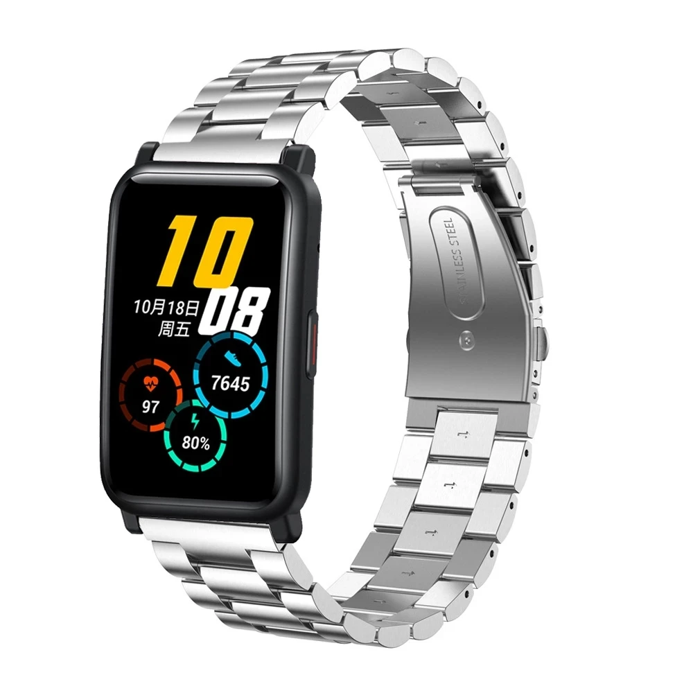 Pulseiras de relógio para huawei honor watch gs pro/honor watch es pulseira de aço inoxidável pulseira de metal com pinos acessórios