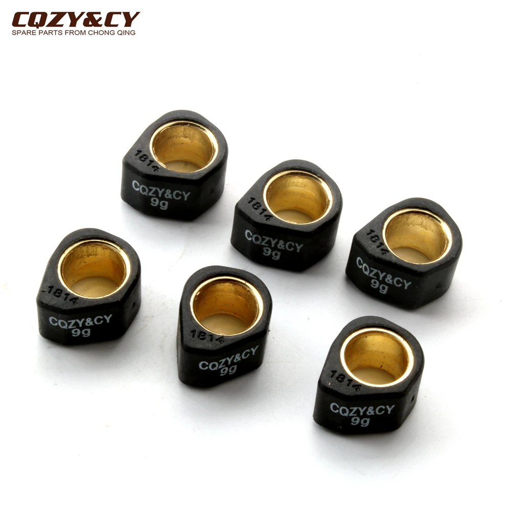 6PC Racing Roller Set Weight 18x14mm 9g 13g For Kymco Agility 125 Downtown Heroism K-Xct Like Movie 125cc 4T Engine Scooter