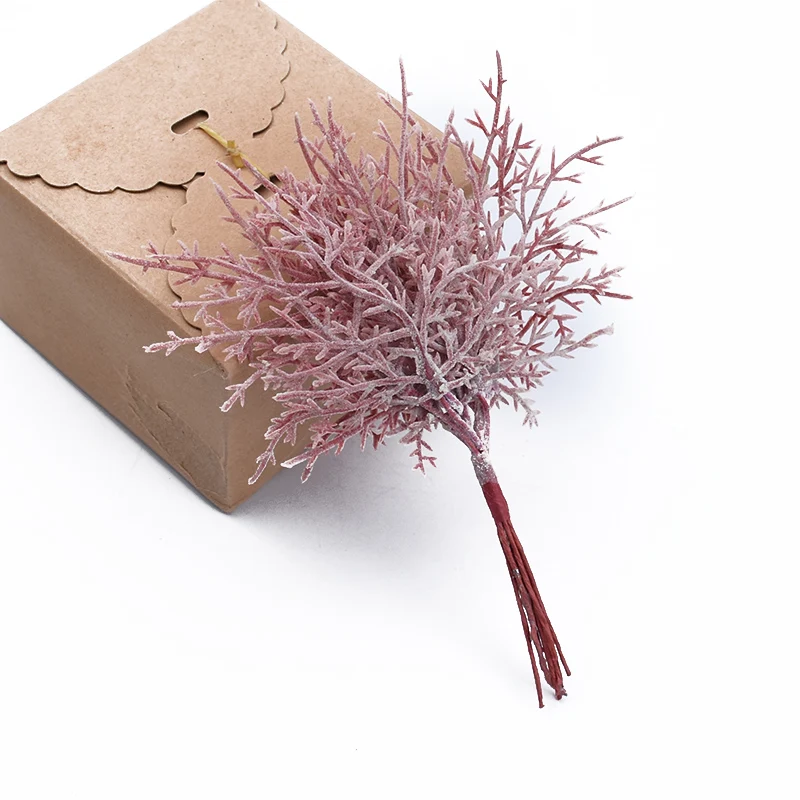 10 stücke Mehrfarbige Weihnachtsbaum Dekorative Blumen Kränze Hochzeit Basis für Wohnkultur Diy Geschenke Box Künstliche Pflanzen Großhandel – Detail 11