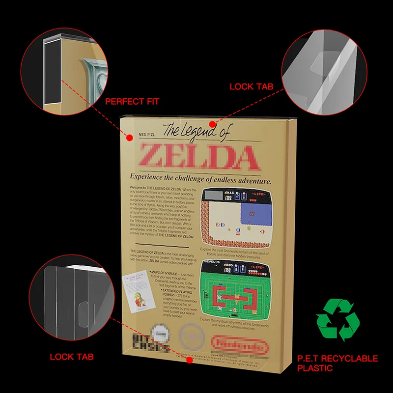10 قطعة/الوحدة PET البلاستيك خرطوشة لعبة صندوق حامي كم ل NES نينتندو نظام الترفيه CIB لعبة