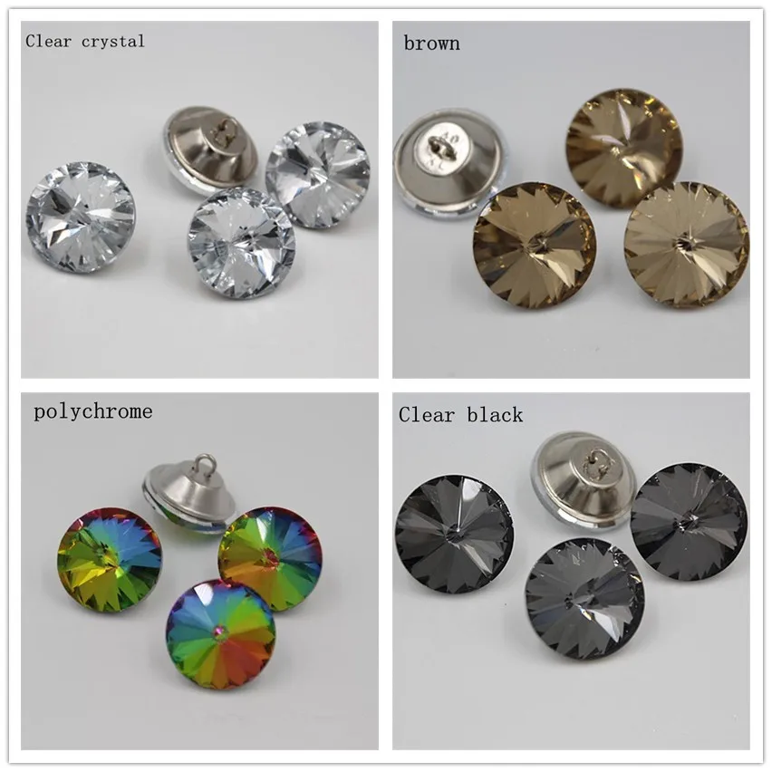 50Pcs/lot colours Crystal Glass Buttons 20/25mm Sofa Industry Decoration Fileds Soft Crystal Button KTV Wall Decorative Buckle