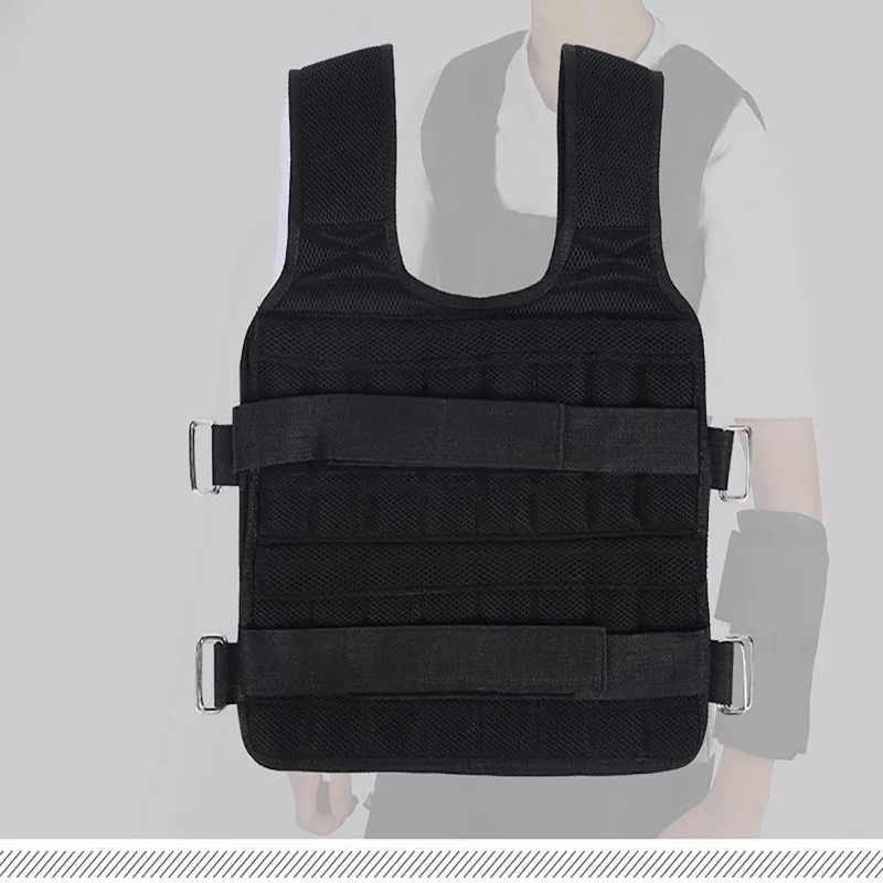 15KG 30KG Loading Weight Vest Adjustable Weights Jacket Breathable Shockproof with Multi Pockets For Running Weight Lifting