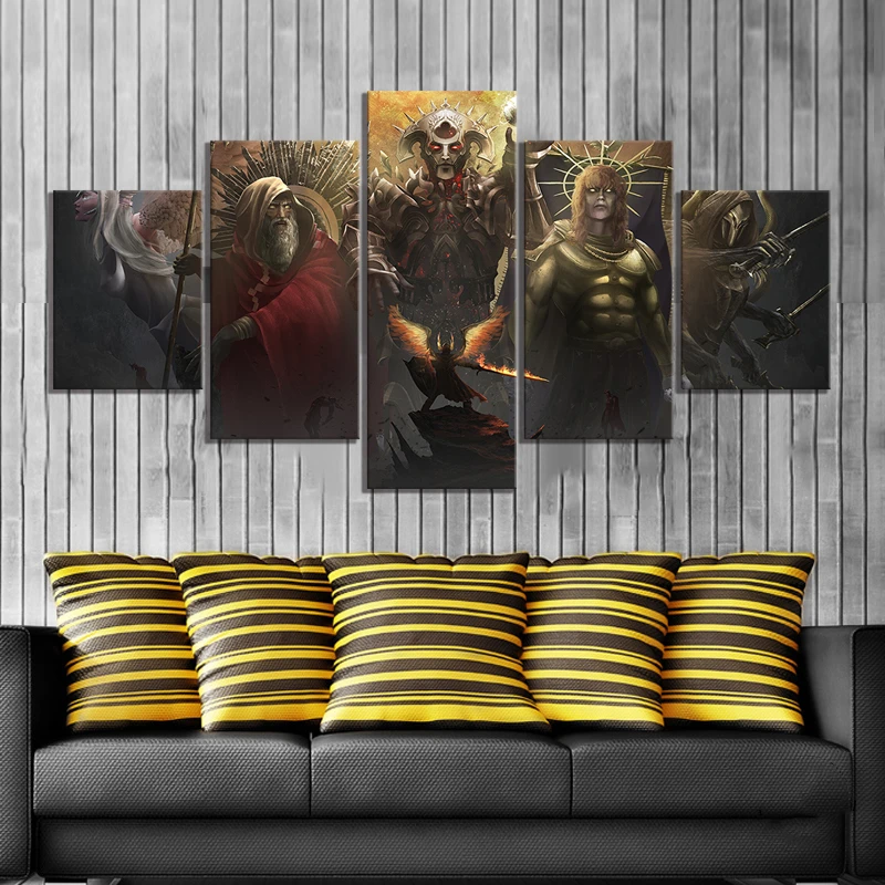 No Framed Canvas 5Pcs Path of Exile Games For Living Room Wall Art Posters Prints Pictures Paintings Home Decor Decorations