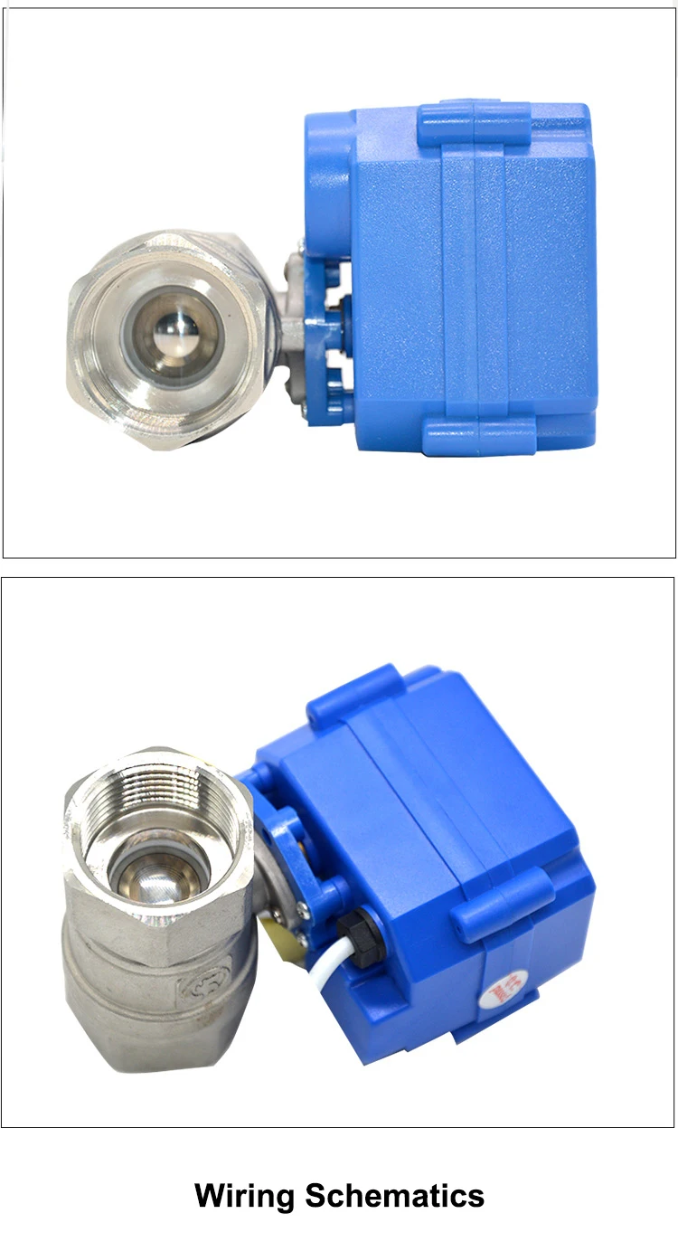 3/4" motorisierter Kugelhahn 2-Wege-Edelstahl-Elektrokugelhahn mit voller Bohrung 2-Draht-Elektroantrieb AC/DC 9-24V – Detail 9