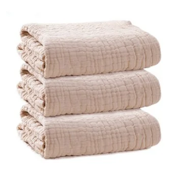 Cobertor de algodão orgânico recém-nascido bebê 6-camadas gaze toalha de banho infantil meninos meninas natural muçulmano envoltório swaddle bebe hold envoltórios 45