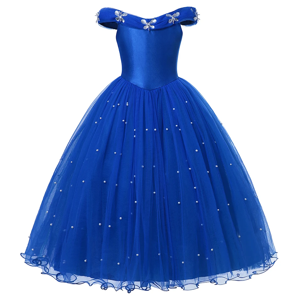 Disney Girl Cinderella Cosplay Dress Up Clothes for Girls Christmas Halloween Party Princess Costume Kids Birthday Wedding Gown