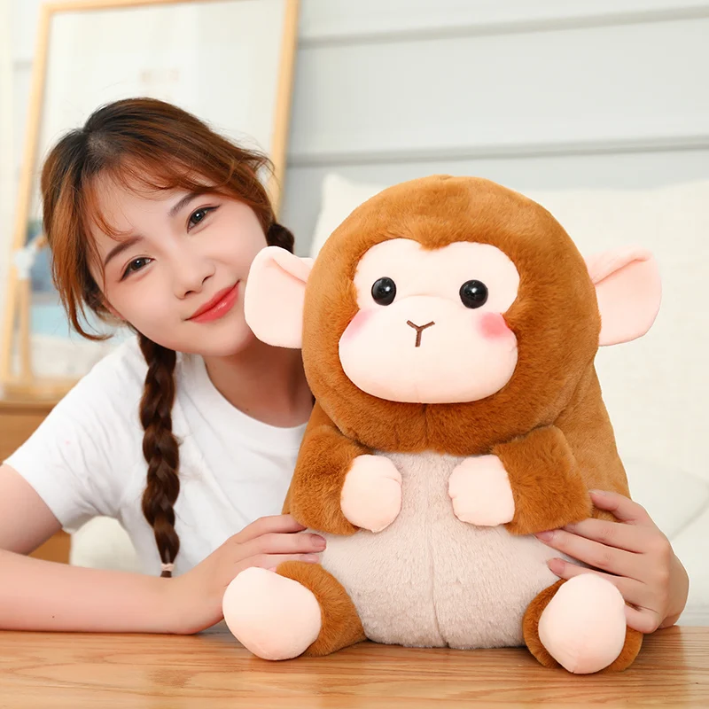18-40cm Ball Shape Animals Stuffed Cartoon Bunny Pink Pig Monkey Elephant Penguin Hug Cuddly Plushies Toys Ferry Plush Soft Doll