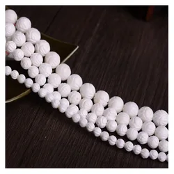 Natural White Lotus Carving Beads, Tridacna Shell Stone, Buddha Prayer, Jewelry Making, DIY Bracelet, 6mm, 8mm, 10 mm