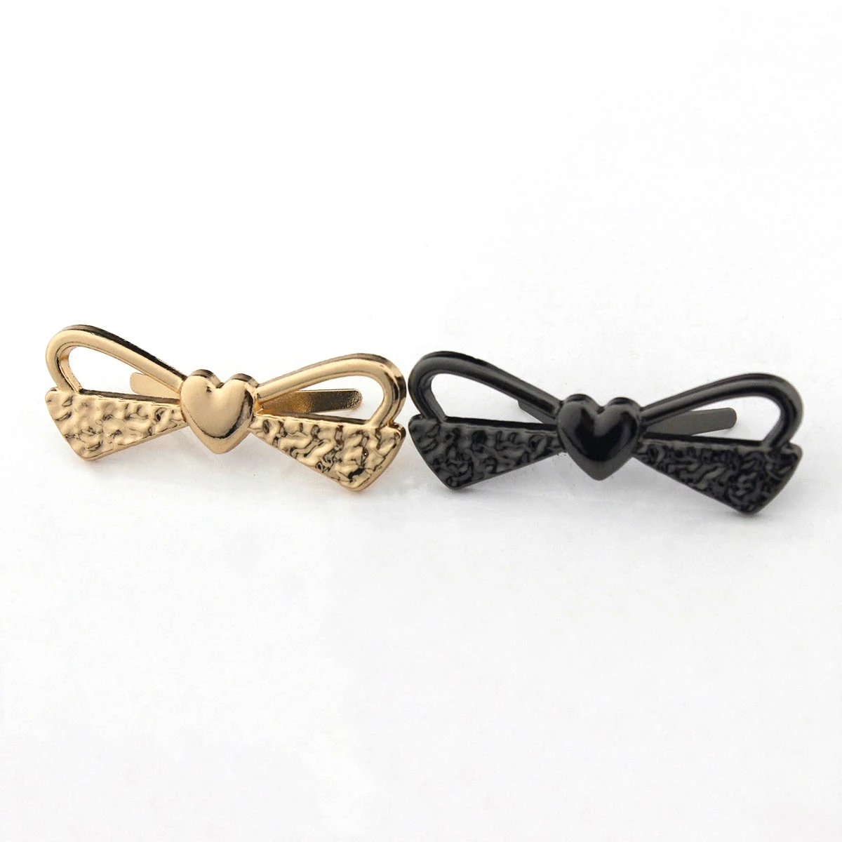 2pcs Metal Heart Bowknot Buckle Fashion Decoration Shoes Clasp for Handbag Bag Garments Hardware Closure Bag Parts Accessories