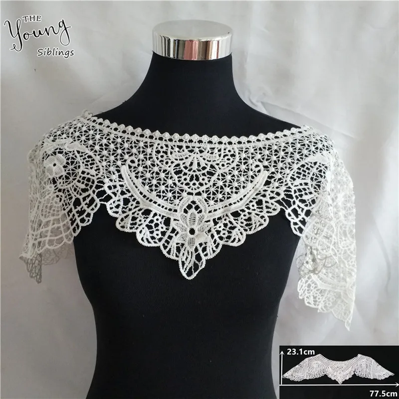 Lace shawl false collar sewing dress embroidery applique fabric DIY craft supplies material accessories 1 piece for sale