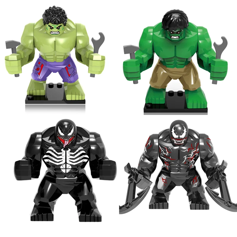 Figuras de bloques de construcción de Thanos Big Decool para niños, juguetes de bloques de construcción de Thanos, Big antivenom Riot Carnage Green