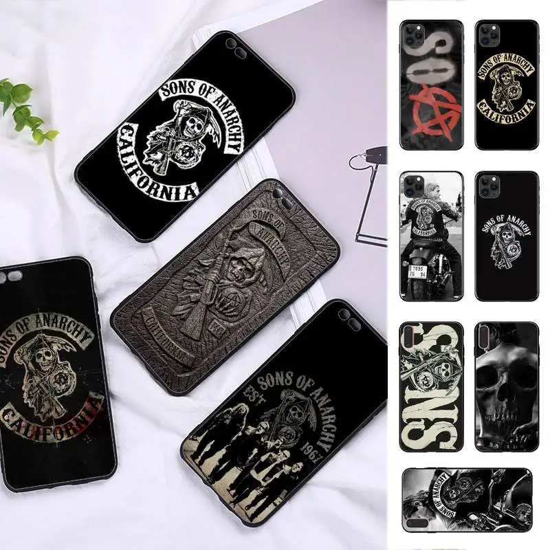 American TV Sons of Anarchy Phone Case for iphone 13 8 7 6 6S Plus X 5S SE 2020 XR 11 12 pro XS MAX