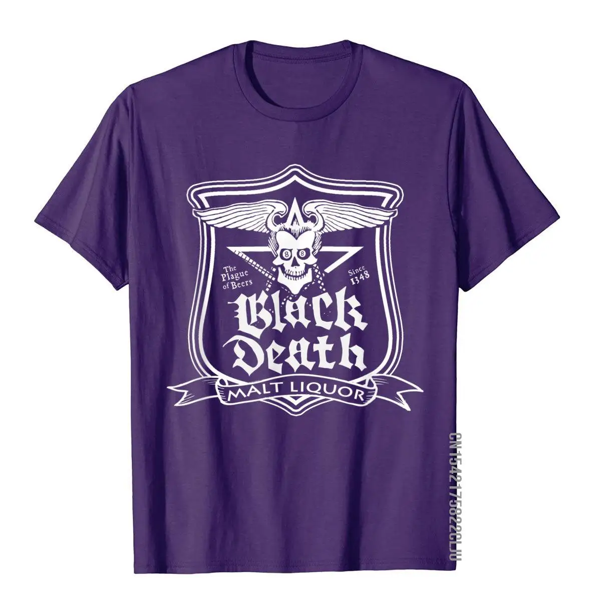 Black Death Malt Liquor Funny Beer T-Shirt T Shirts Tight Slim Fit Cotton Tops Shirts Personalized For Men