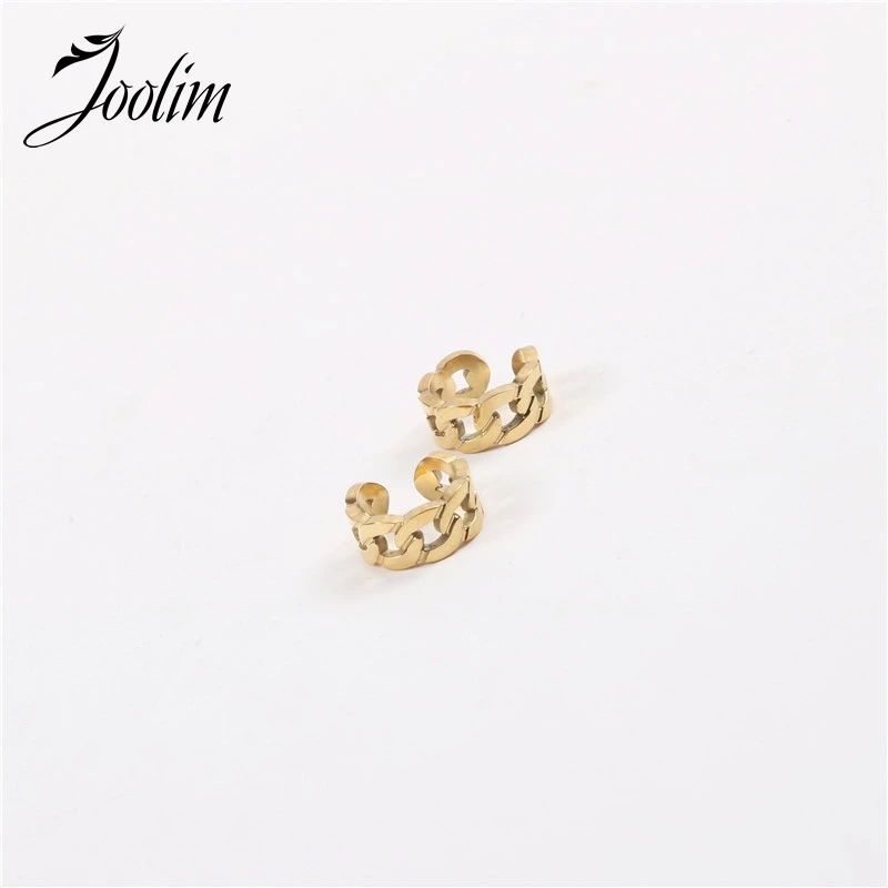 Joolim Jewelry High End Pvd Wholesale No Fade Trendy High-level Light Luxury Stainless Steel Cuff Earring