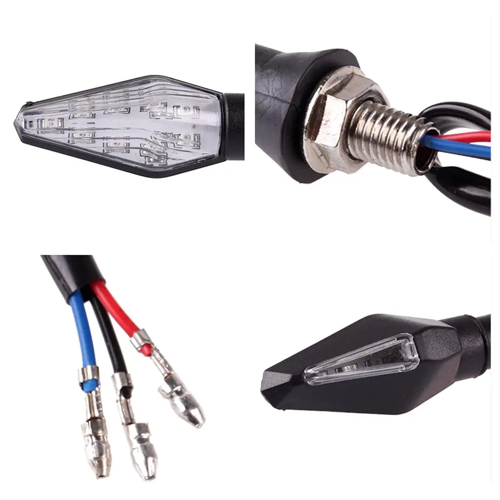 2pcs Turn Signal Light Double-sided Lighting 12V Super Bright LED Bulbs Light for Motorbike Off Road