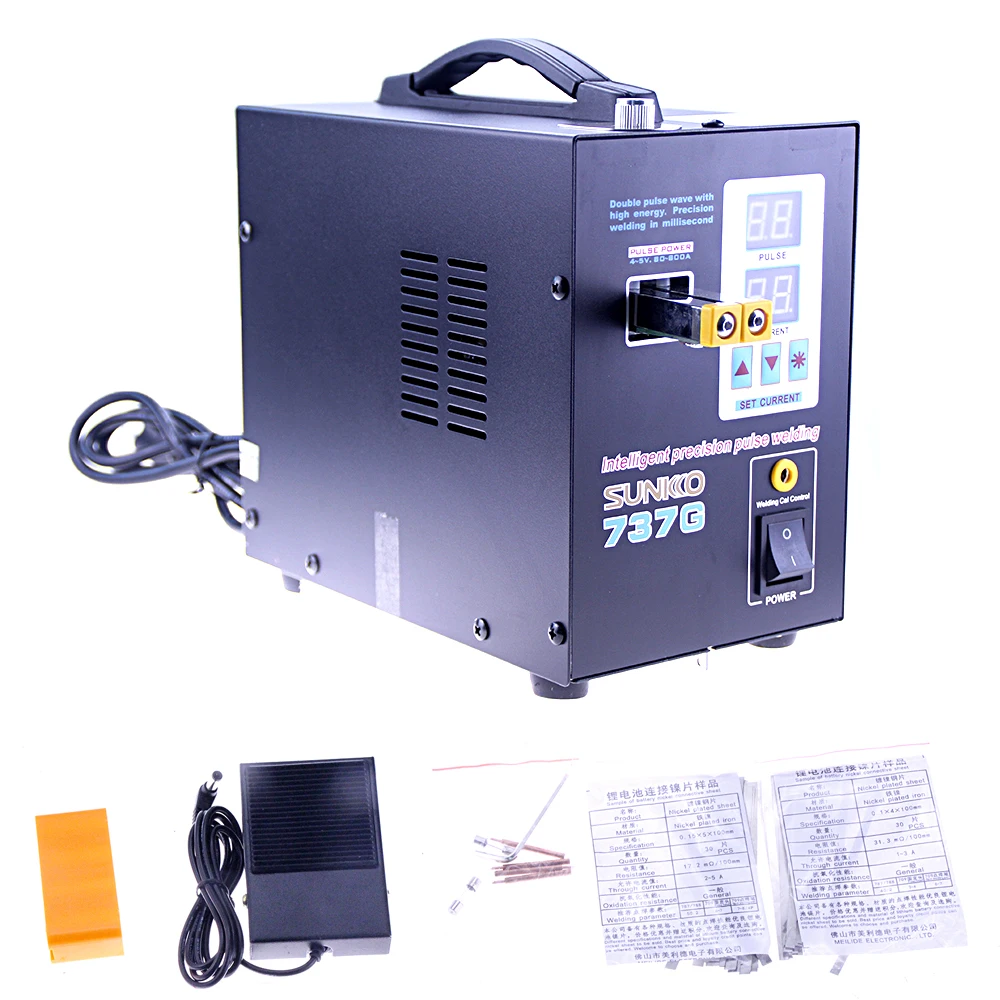 Push Up Welding Microchip Spot Welder SUNKKO 737G 3 Modes In 1 1.5kw LED Dual Digital Display Pulse Precision Push For 18650 