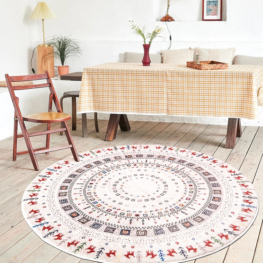 

Morocco Round Carpets Soft Computer Chair Shaggy Floor Mat Nordic Carpet For Living Room Bedroom Rugs Kid Rug Crawling Mat