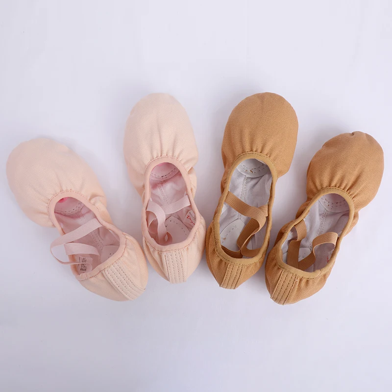 Girls Women Ballet Shoes Gymnastics Flats Split Sole Ballet Slippers Teen Canvas Ballerina Shoes Children Practice Dance Shoes