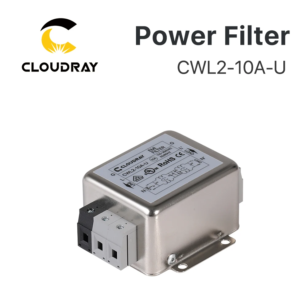 

Cloudray Power EMI Filter CWL2-10A-U Однофазный AC 110- 250V 10A 50/60HZ для лазерной гравировальной машины Co2