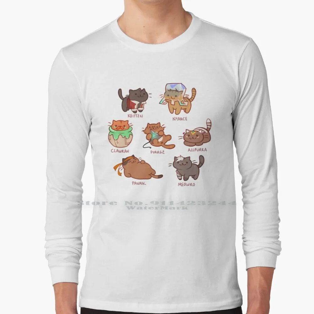 Form Nyaatron! 100% Cotton Long Sleeve T Shirt Voltron Neko Atsume Keith Lance Pidge Hunk Allura Shiro Coran Tee Short Sleeve