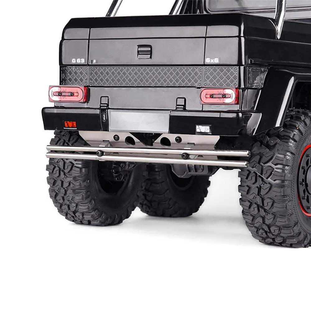 Stainless Steel Rear Bumper with Bottom Guard Chassis Armor for TRAXXAS TRX6 G63 RC Car Parts Accessories