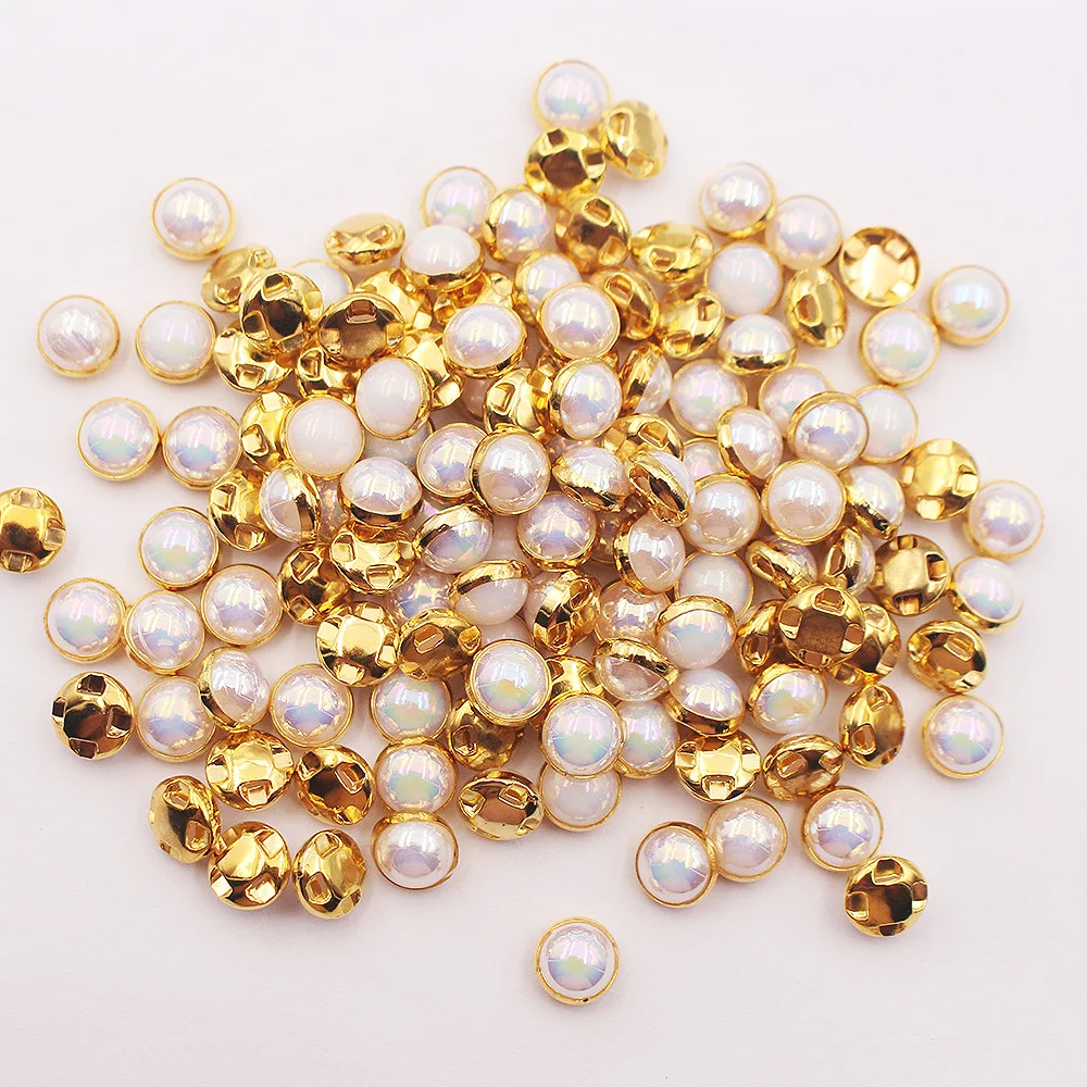 Hot Pearl Beads Rhinestones Various Size Crystal ab ABS Pearl Round Spacer Loose Beads use for Clothing Bags Shoes DIY Handcraft