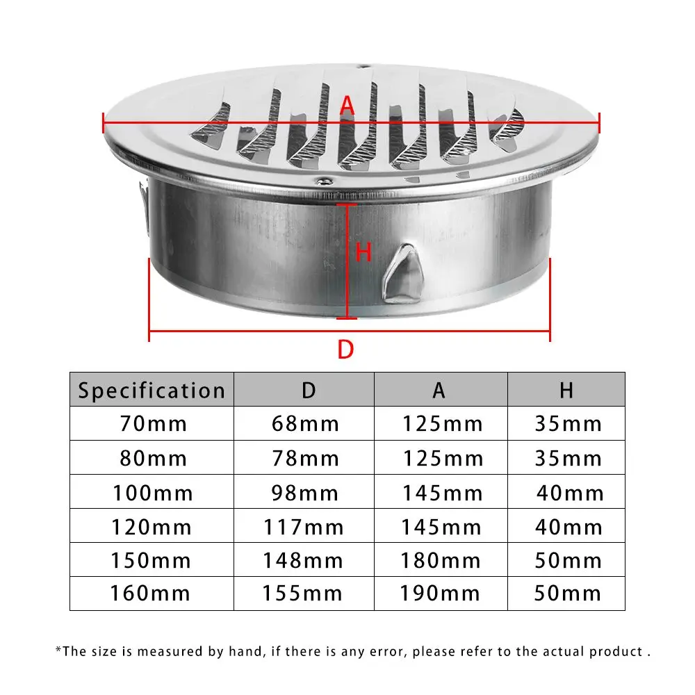 Durable Round Prevent Pest Air Circulation Exterior Wall Air Vent Ducting Ventilation Grilles Vents Cover