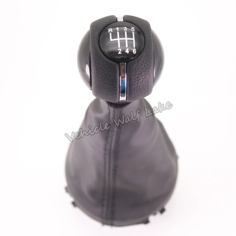 For Mini Cooper F55 F56 F57 2013 2014 2015 2016 2017 Manual 5 / 6 Speed Gear Black Shift Knob PU Leather Boot