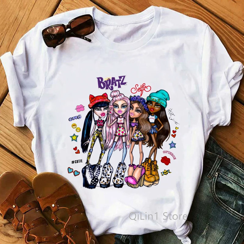 

2024 Hot Sale T-Shirt Women'S Clothing Bratz Y2k Graphic Print Tshirt Tumblr Tops Tee Shirt Femme Harajuku Shirt Female