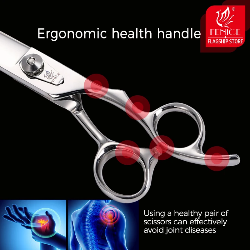 Fenice 10 Inch Professional Dog Grooming Cutting Shears Japan 440C Straight Scissors Pet  Accesories Groomer Tools