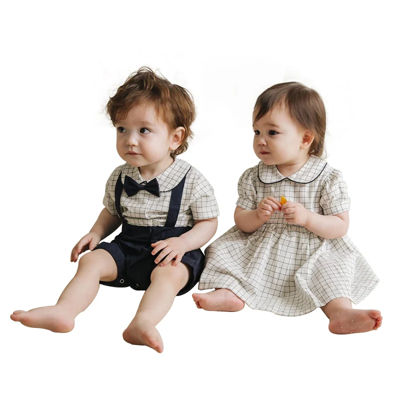 Barboteuse d\'été pour bébés filles et garçons, vêtements jumeaux, nouvelle collection