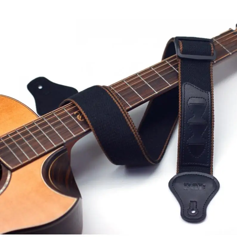 

Adjustable Pure Cotton Guitar Strap for Acoustic Electric Bass Guitar 3 Colors Optional with Plectrums Pockets