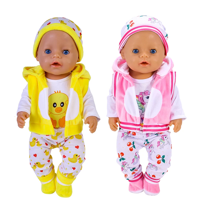 17 zoll Puppe Kleidung 43 cm Puppe Warme Anzug mit Hut und Socken für Neue Baby Geboren Puppe Outfit Mode puppe Customizing Liefert