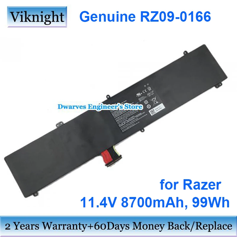 

Genuine RZ09-0166 Battery 11.4V 8700mAh For Razer Blade PRO 17 4K F1 2017 RZ09-01662E53-R3U1 RZ09-01663E52 Laptop Battery 99Wh