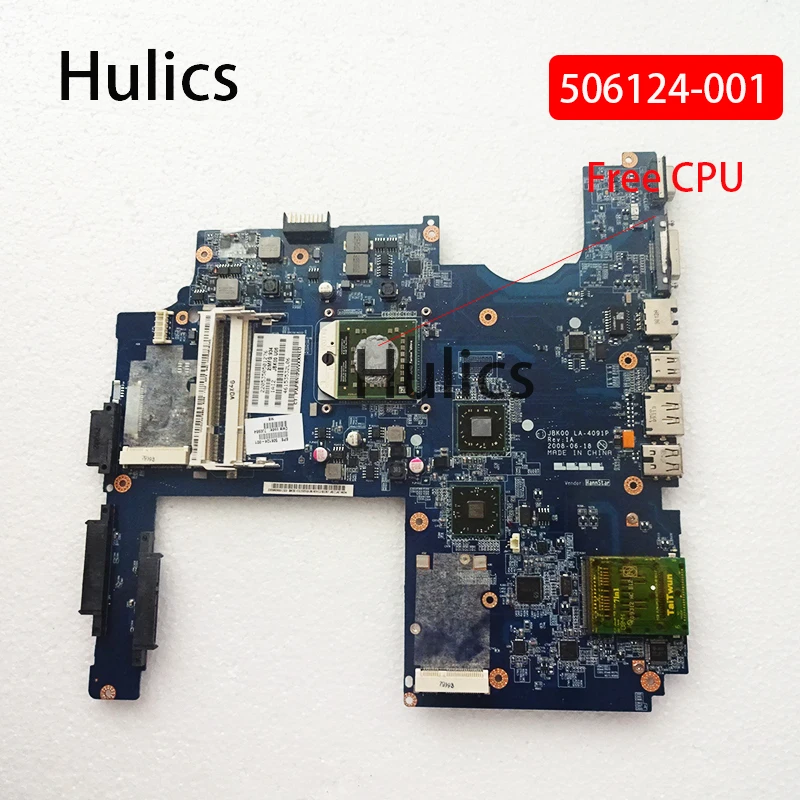 

Hulics Used 506124-001 JBK00 LA-4091P Main Board For HP PAVILION DV7-1000 Laptop Motherboard 216-0674026 DDR2 Free Cpu