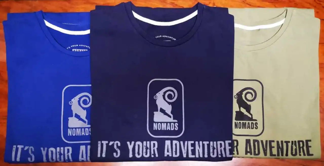 Nomads adventure men outdoor T-shirt summer hiking Trekking for 100% cotton black blue green