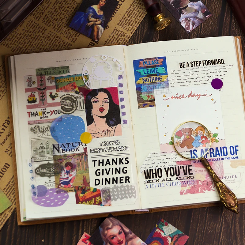 50 pcs/book Vintage european poster Decorative Stickers Scrapbooking diy Stick Label Diary Stationery Album Journal Stickers