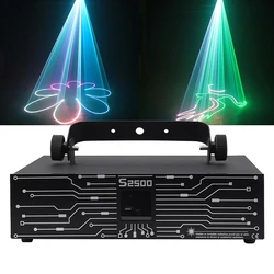 Proyector láser de línea de animación RGB, 2500mw, patrón de iluminación, escáner de baile, 2,5 W, profesional, Dj