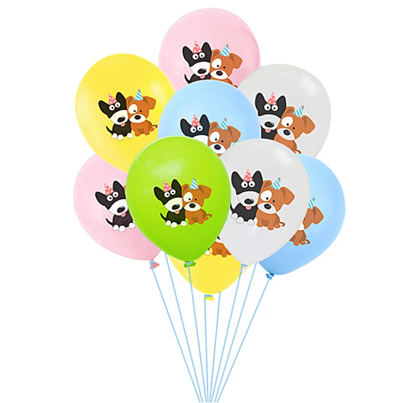 

10pcs Baby Bath Anniversary Birthday Party Decoration New 12-Inch Cartoon Dog Printing Pet Theme Balloon