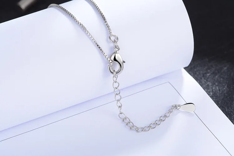 Prosta moda 925 Sterling Silver naszyjnik Zirconia sweter z perełkami długi łańcuszek naszyjniki dla kobiet choker collares S-N168