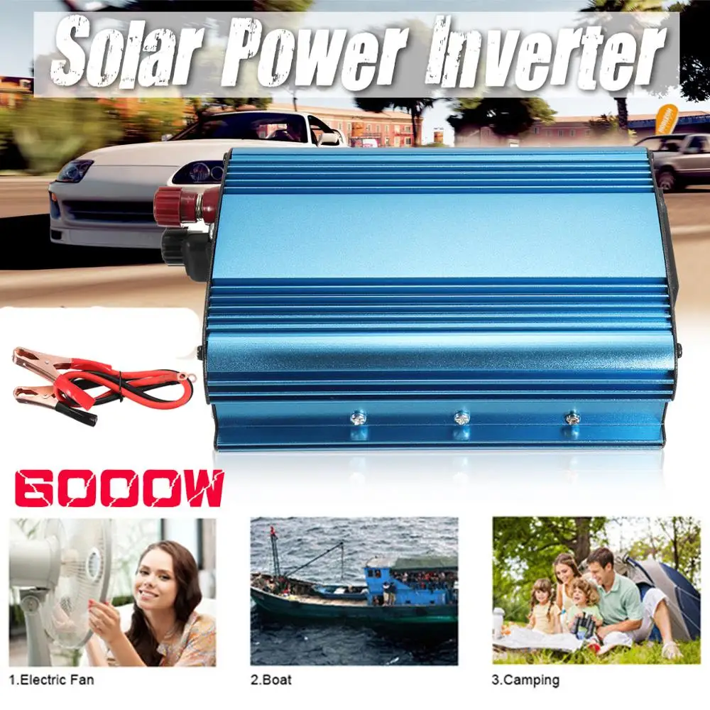 

6000W Solar Power Inverter DC 12V 24V 48V 60V to AC 220V Modified Sine Wave Converter Car Power Supply Adapter Transformer