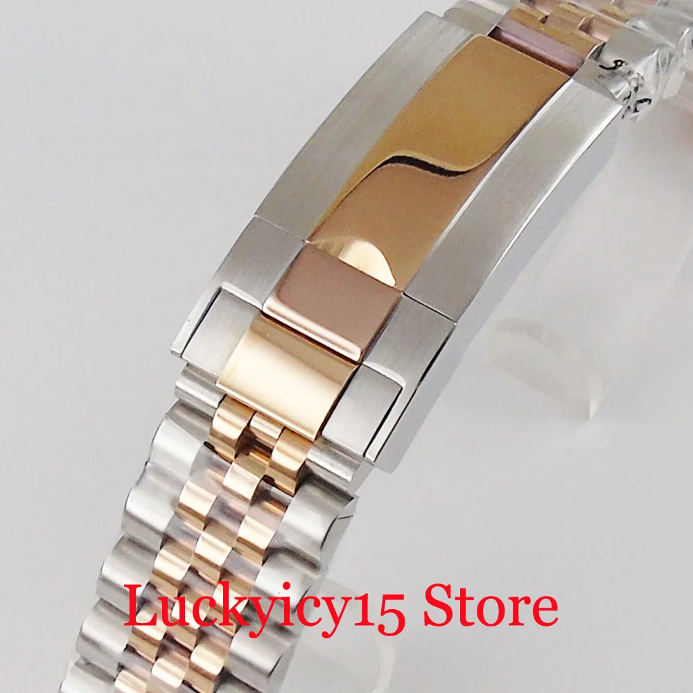 Wristwatch Steel Jubilee Bracelet Middle Rose Gold Coated 20mm Width Lug for 40mm Watch