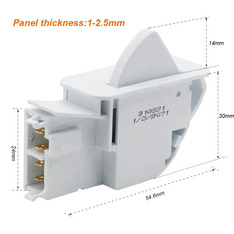 New White  Refrigerator Door Push Button Switch Replacement Fridge Part Kitchen AC 0.75A 1.5A 250V Refrigerator parts