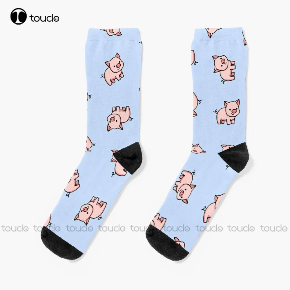 New Pig Funny Animals Piggy Oink Cute Socks Black Socks For Men Personalized Custom Unisex Adult Socks Popularity Gifts