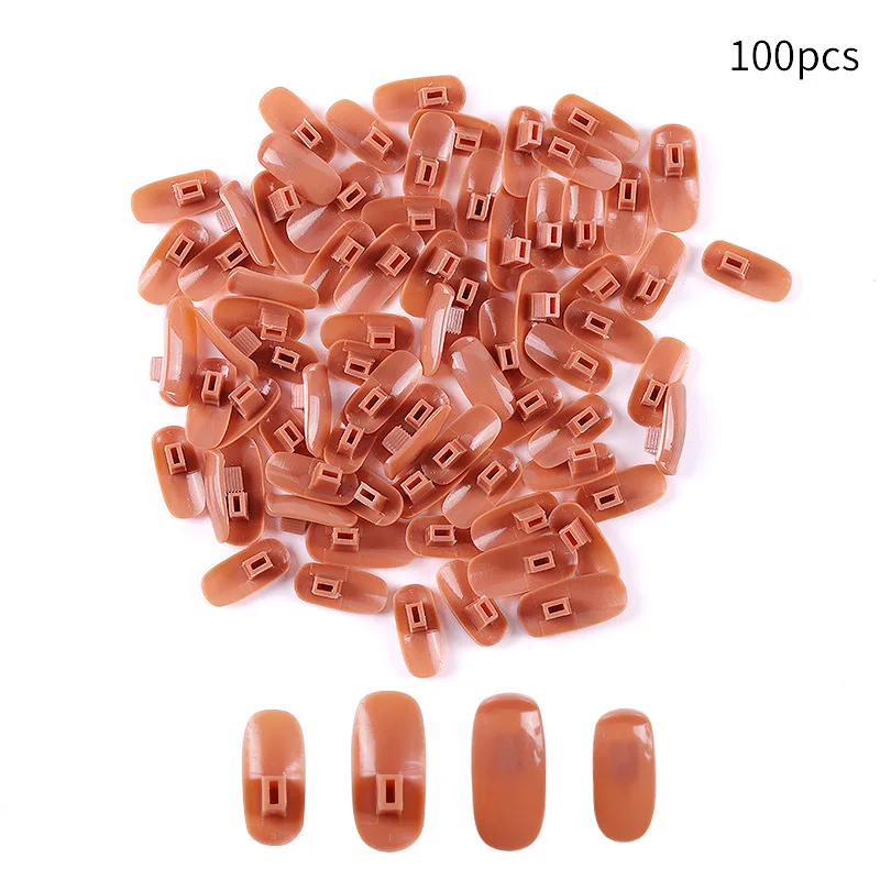 Nail Art Practice Hand +100Pcs Nail Tips Adjustable Plastic Flexible Fake Hand Traning for Display Model Reusable Manicure Tool