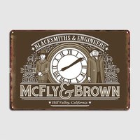 Mcfly And Brown Blacksmiths Metal Sign Cinema Garage Custom Club Bar Wall Decor Tin Sign Poster