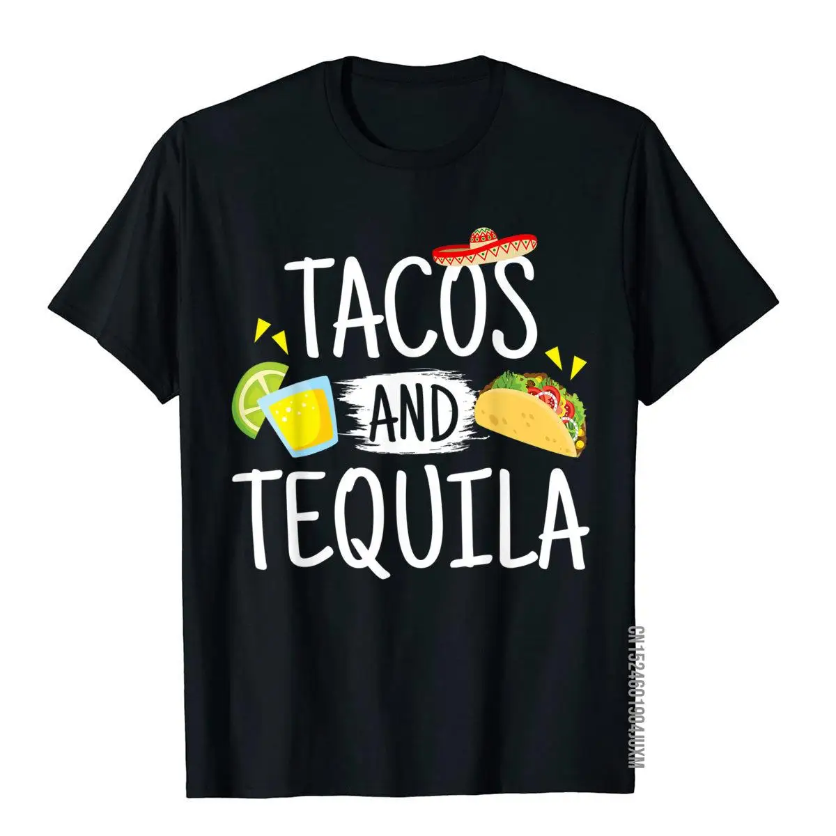 Funny Tacos And Tequila T-Shirt Mexican Sombrero Tee Gift Cotton Tops T Shirt Normal Oversized Europe T Shirt